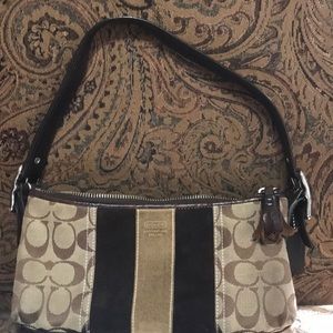 Coach Signature Suede Stripe Bag